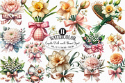 Coquette Birth Month Flowers Clipart, an Illustration by Designking (Thumbnail 1 of 4)