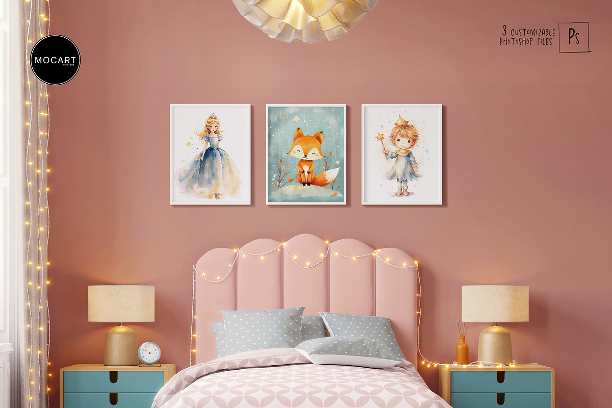 Kids Bedroom Wallpaper, Bedding v2, a Household Mockup by Mocart (Photo 3 of 10)