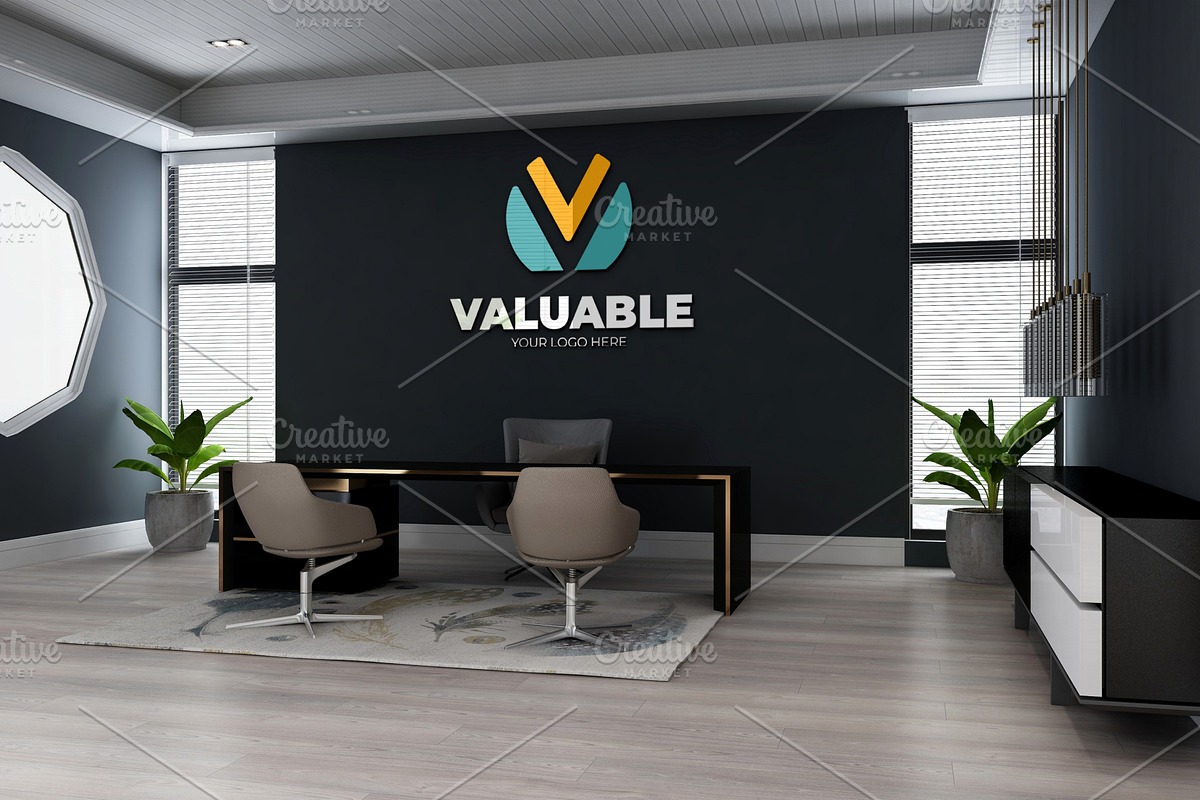 PSD Office Room Company Logo Mockup, a Product Mockup by Ayy (Photo 7 of 23)