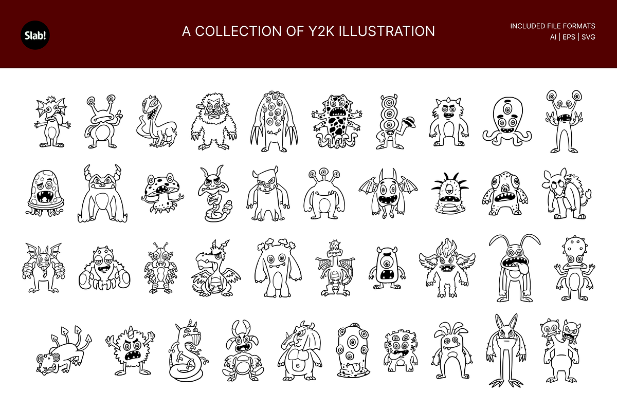 40 Spooky Monster Hand Drawn, an Object Illustration by SLAB! Design (Photo 2 of 3)