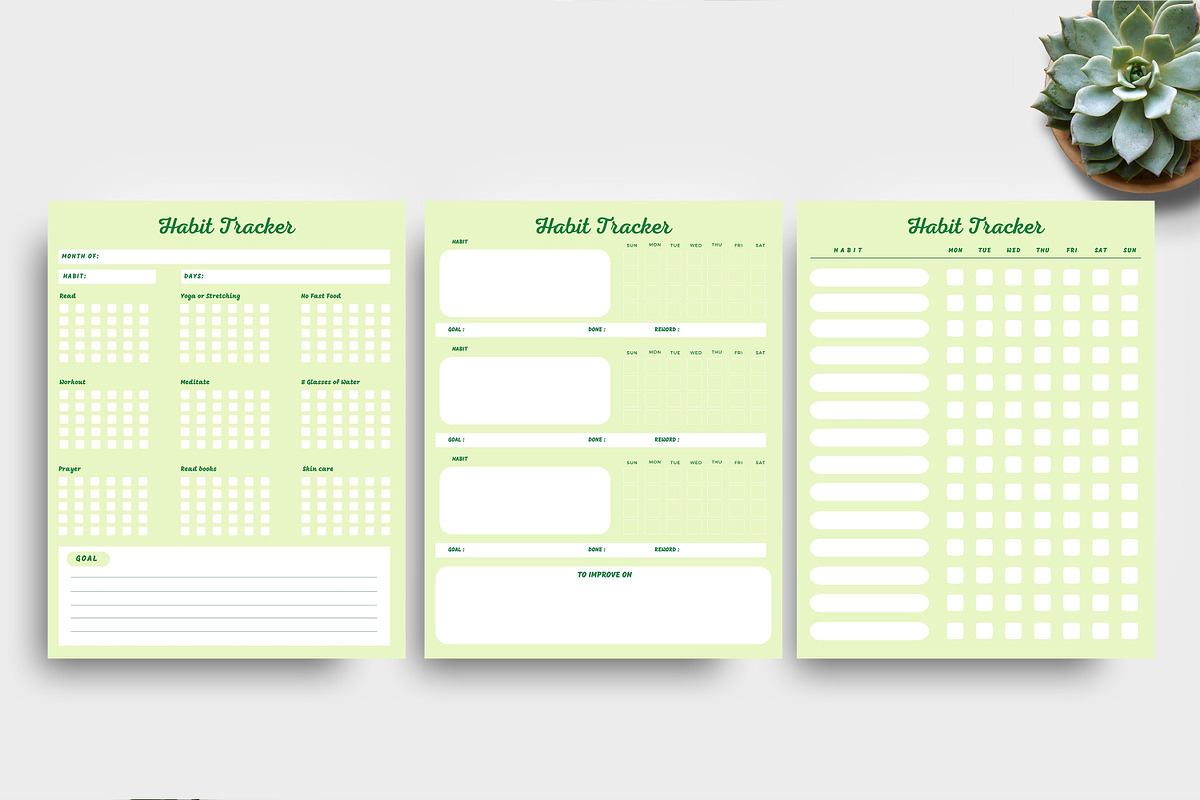 Habit Tracker Bundle, a Stationery Template by Ultimate Template Shop (Photo 2 of 5)