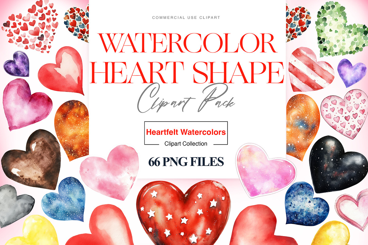 Heart Shapes Clipart, Red Heart PNG, a Decorative Illustration by BrushstrokeArtGB (Photo 1 of 9)