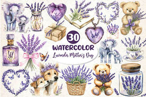 Lavender Mother’s Day Clipart, an Illustration by Dream Creation