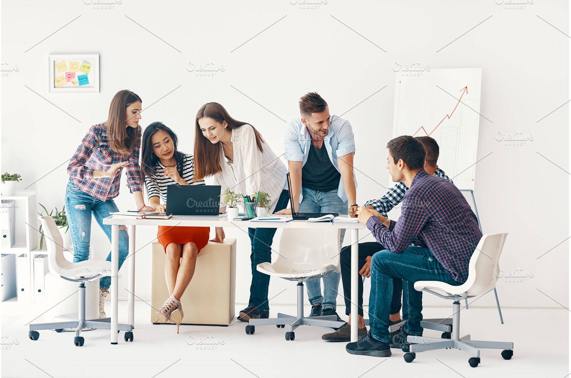 Smiling diverse group of young, a Business Photo by Gladkov photography