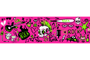 Rebellious punk rock doodle art, an Object Illustration by art PVP - market