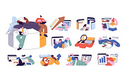 People work with data, analysis set, a Work Illustration by PaperTrident (Thumbnail 1 of 12)