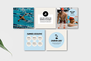 Swimming Social Media Templates