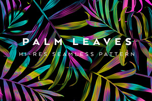 Iridescent Seamless Palm Pattern