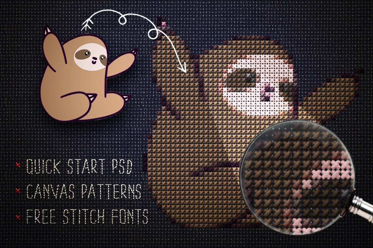 Cross Stitch Photoshop Action, an Action Add-On by Graphic Spirit (Photo 2 of 5)
