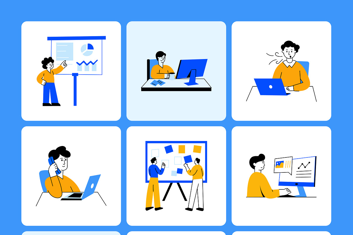 Workplace Illustrations Art Set, a Work Illustration by Vectors Market (Photo 7 of 9)