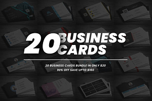 20 Business Cards Bundle, a Business Card Template by Saman Osama