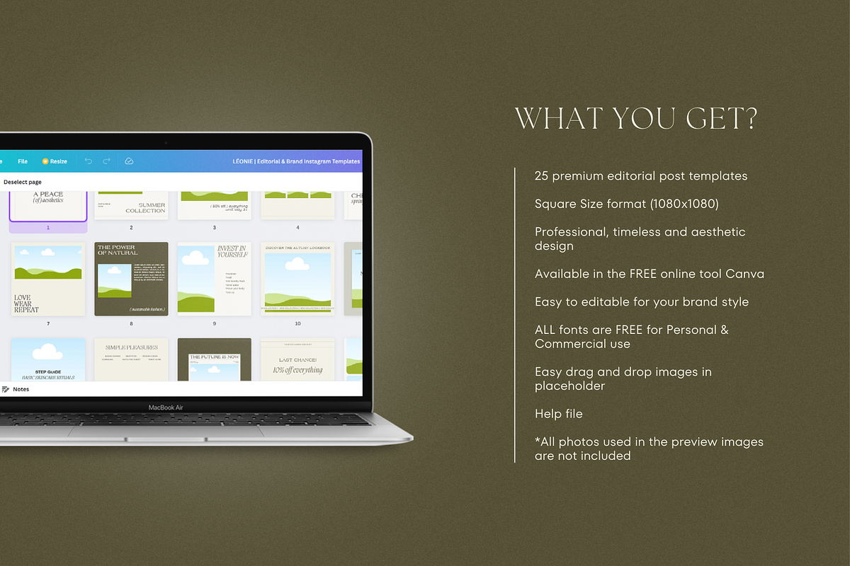 CANVA Editorial Instagram Templates, a Social Media Template by Oksafox (Photo 5 of 16)
