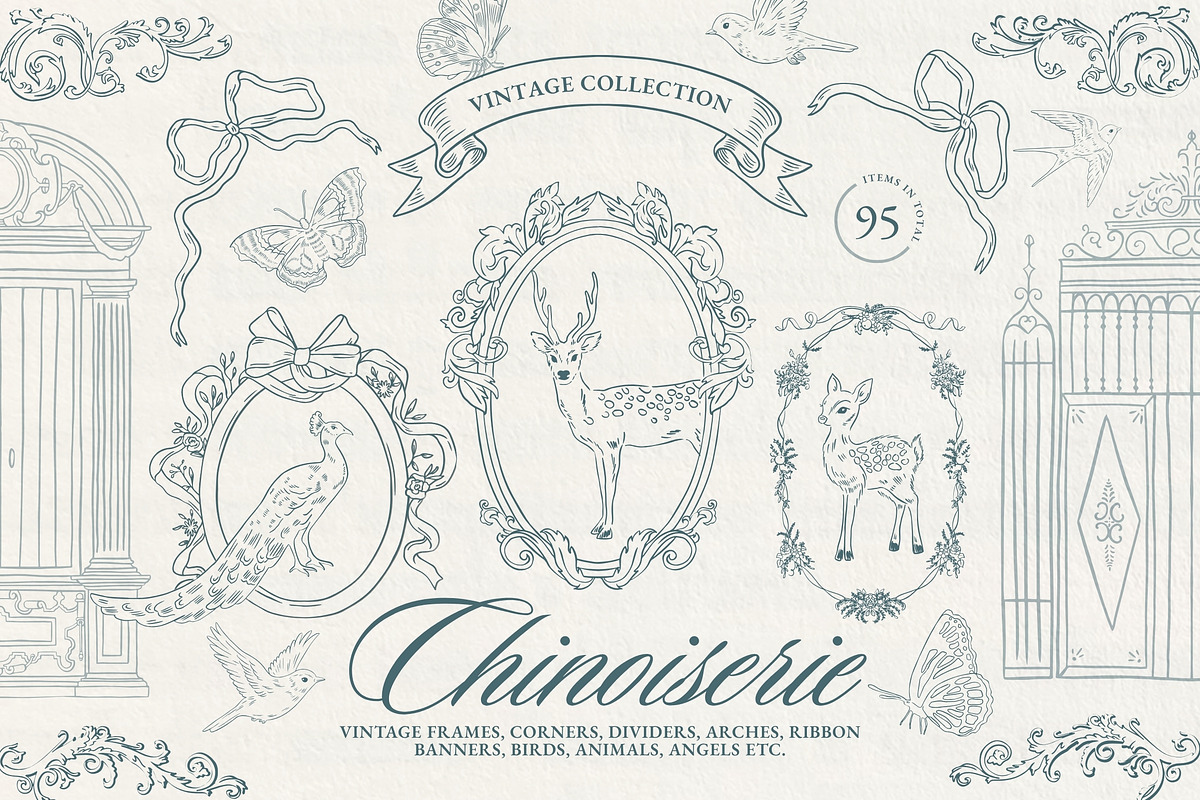 Vintage Chinoiserie Frame Collection, an Illustration by NassyArt (Photo 1 of 22)