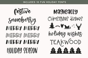 Christmas Font Bundle 10 Fonts