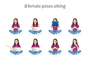 Young student woman big bundle, an Education Illustration by Volha Hlinskaya (Thumbnail 3 of 6)