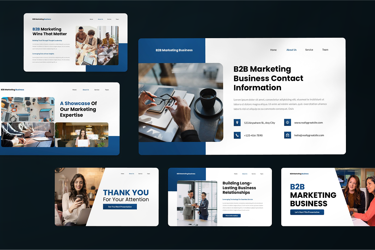 B2B Marketing Business PowerPoint, a Presentation Template by SquidPixey (Photo 7 of 7)