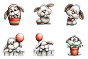 Funny easter bunny peeking clipart, an Illustration by CreationArt (Thumbnail 3 of 7)