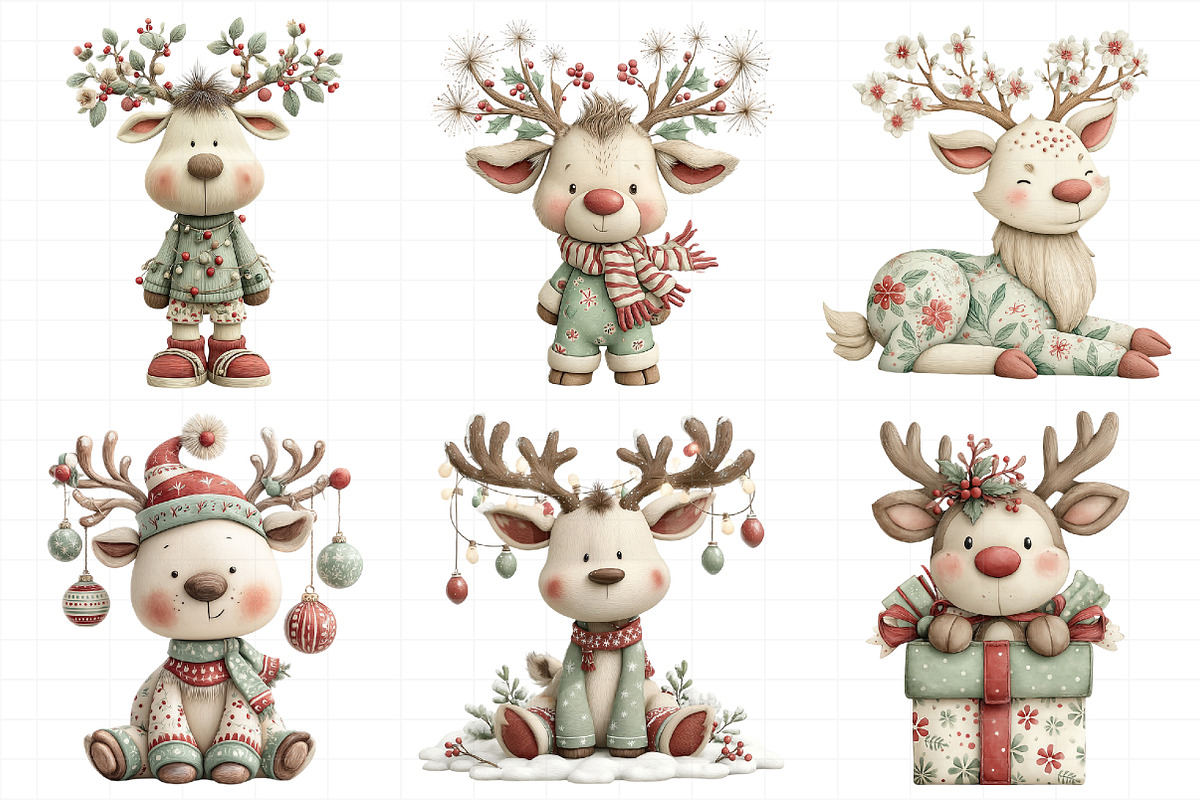 Cute Reindeer, Festive Antlers Clipa, an Illustration by Daily.Designs (Photo 3 of 5)