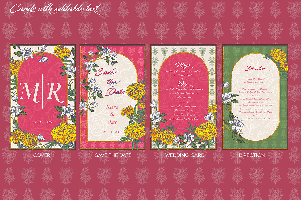 Indian Garden Wedding E-Card Suite, an Invitation Template by MenoMelo Studio (Photo 3 of 4)