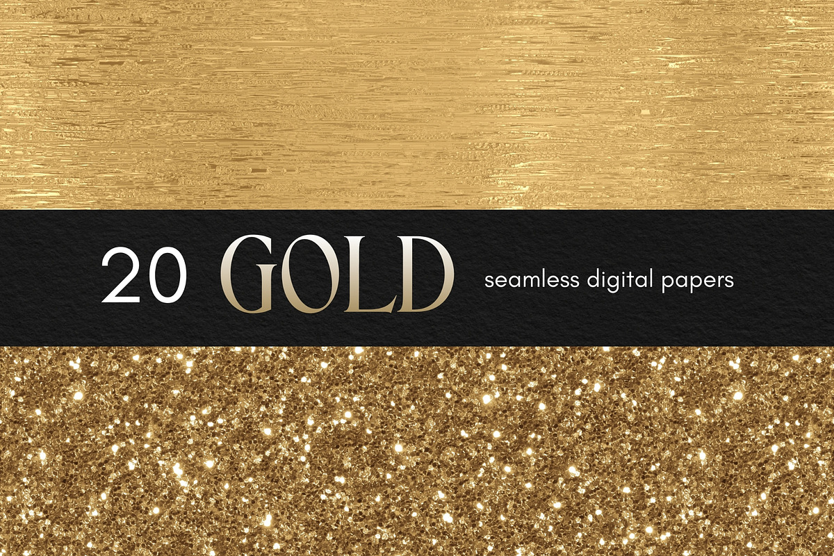 Gold Seamless Digital Paper Pack, a Background Graphic by Business Chic (Photo 4 of 4)