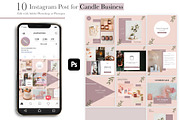Candle Instagram Post Template - PSD, a Social Media Template by Bonita Digital Design (Thumbnail 2 of 4)