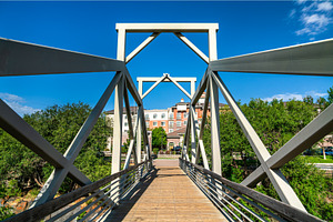 Footbridge across the Snake River in, an Architecture Photo by Leonid Andronov