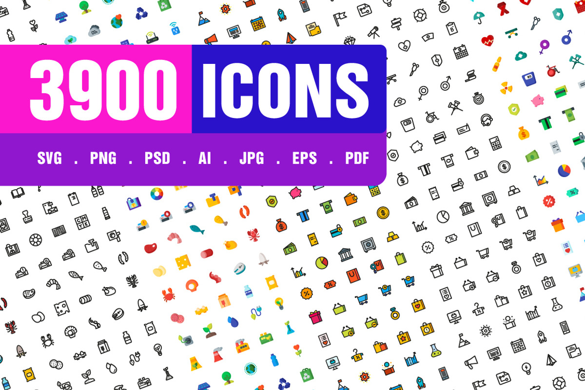 3900 Icons Pack, an Icon by Sooodesign (Photo 1 of 4)