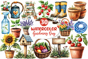 Gardening Day Watercolor Clipart, an Illustration by Dream Creation (Thumbnail 1 of 6)