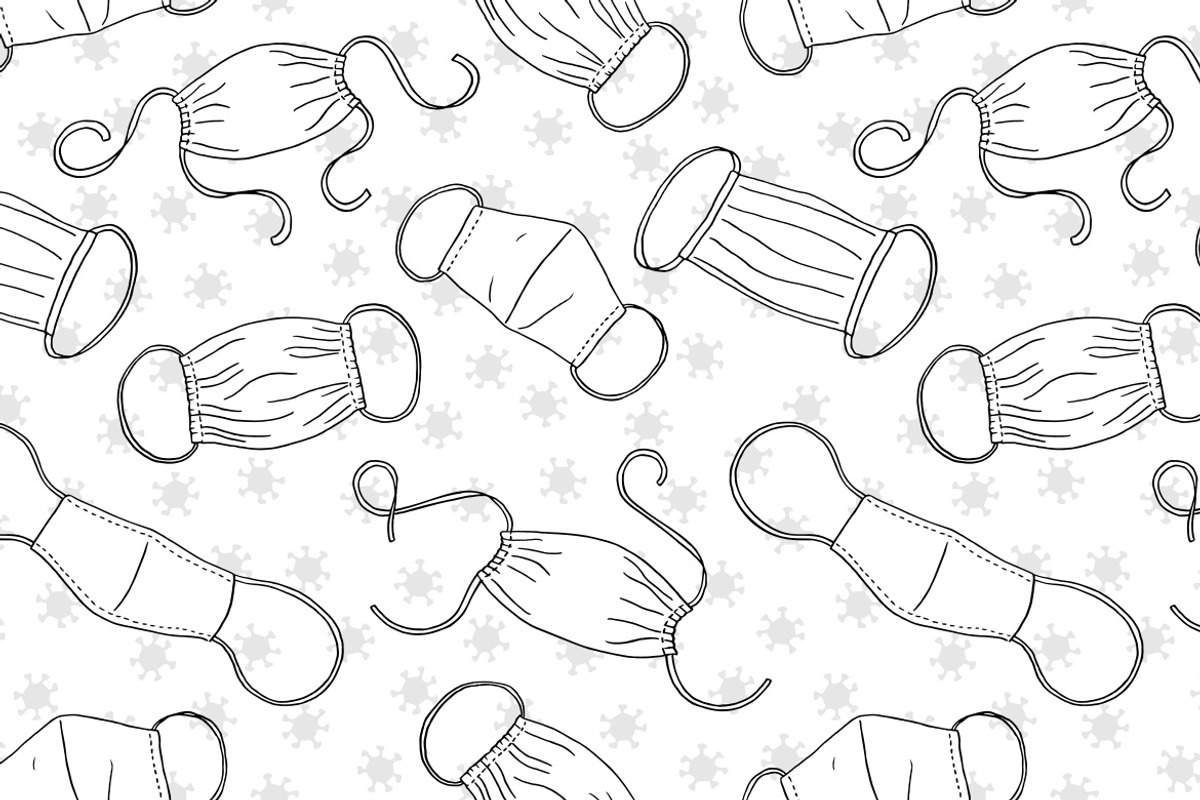 Reusable Face Masks Seamless Pattern, a Pattern Graphic by Franzi draws (Photo 2 of 2)