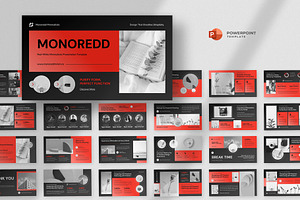 Red Minimalist Pitchdeck Powerpoint, a Presentation Template by fluffstudio