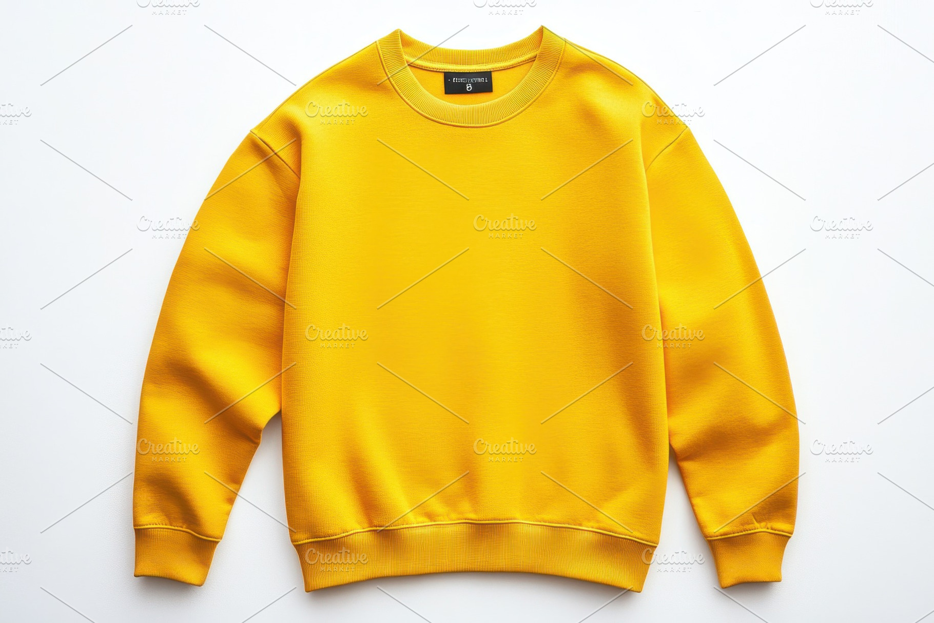 Mustard Yellow Crewneck Sweatshirt F, a Beauty & Fashion Photo by Pixeness Studio