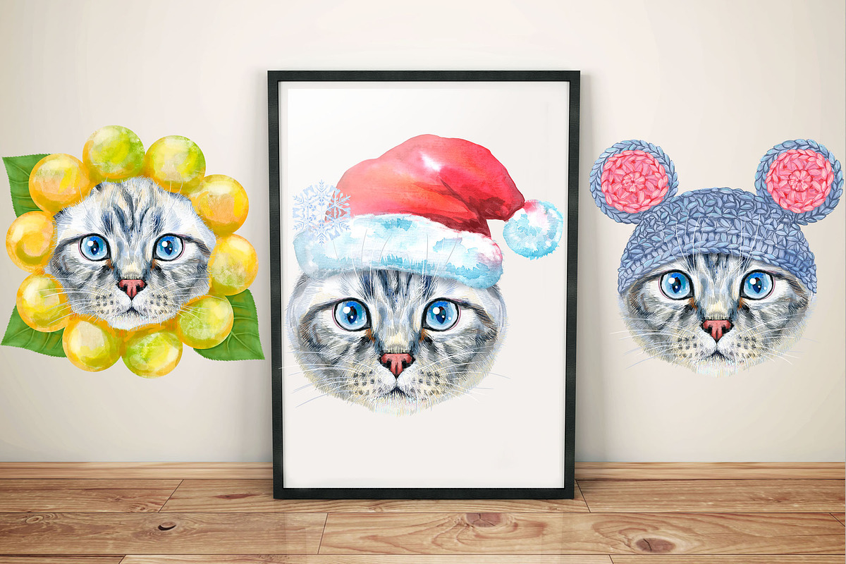 Portraits of scottish fold cat, an Animal Illustration by Watercolor fantasy (Photo 6 of 6)