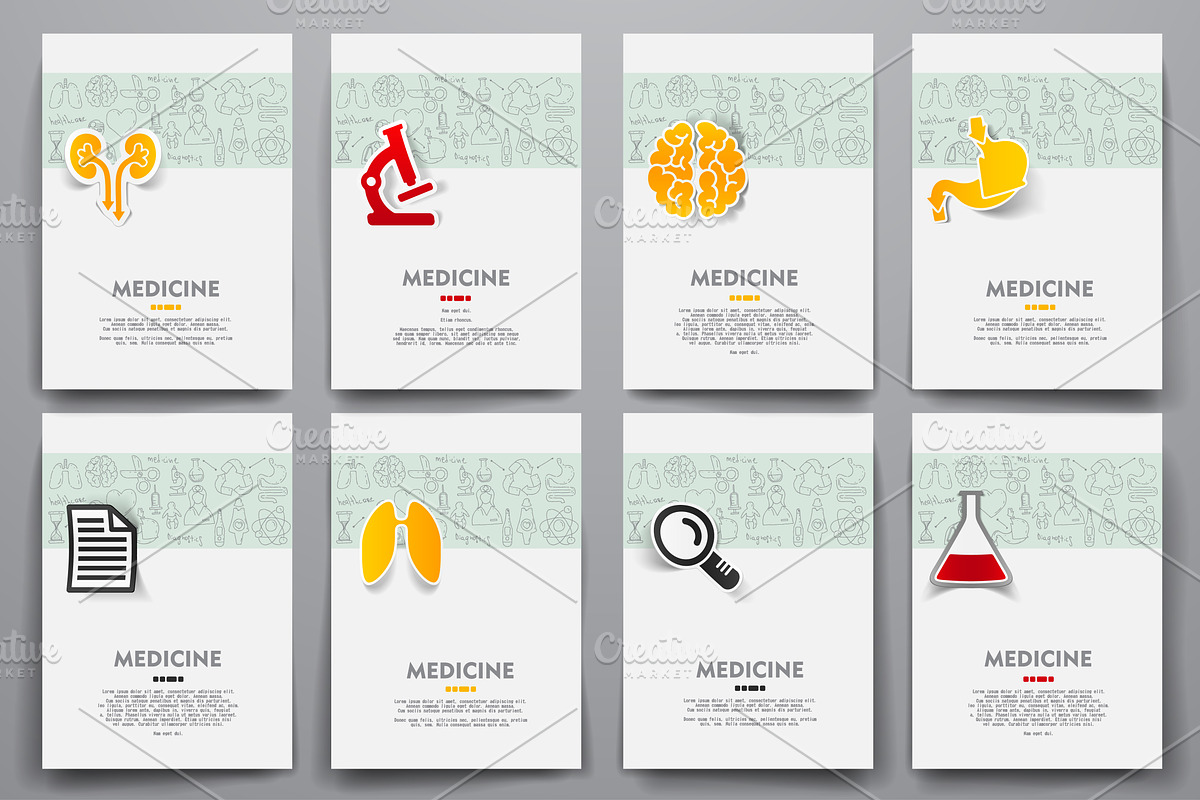 Set of medicine brochures, a Brochure Template by Palau