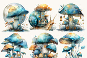 Watercolor Mushroom Clipart, an Object Illustration by Design Scotch (Thumbnail 3 of 8)