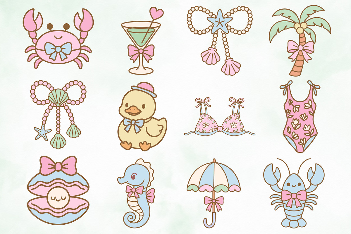 Coquette Beach PNG Design Bundle, an Illustration by Creative Art (Photo 3 of 5)