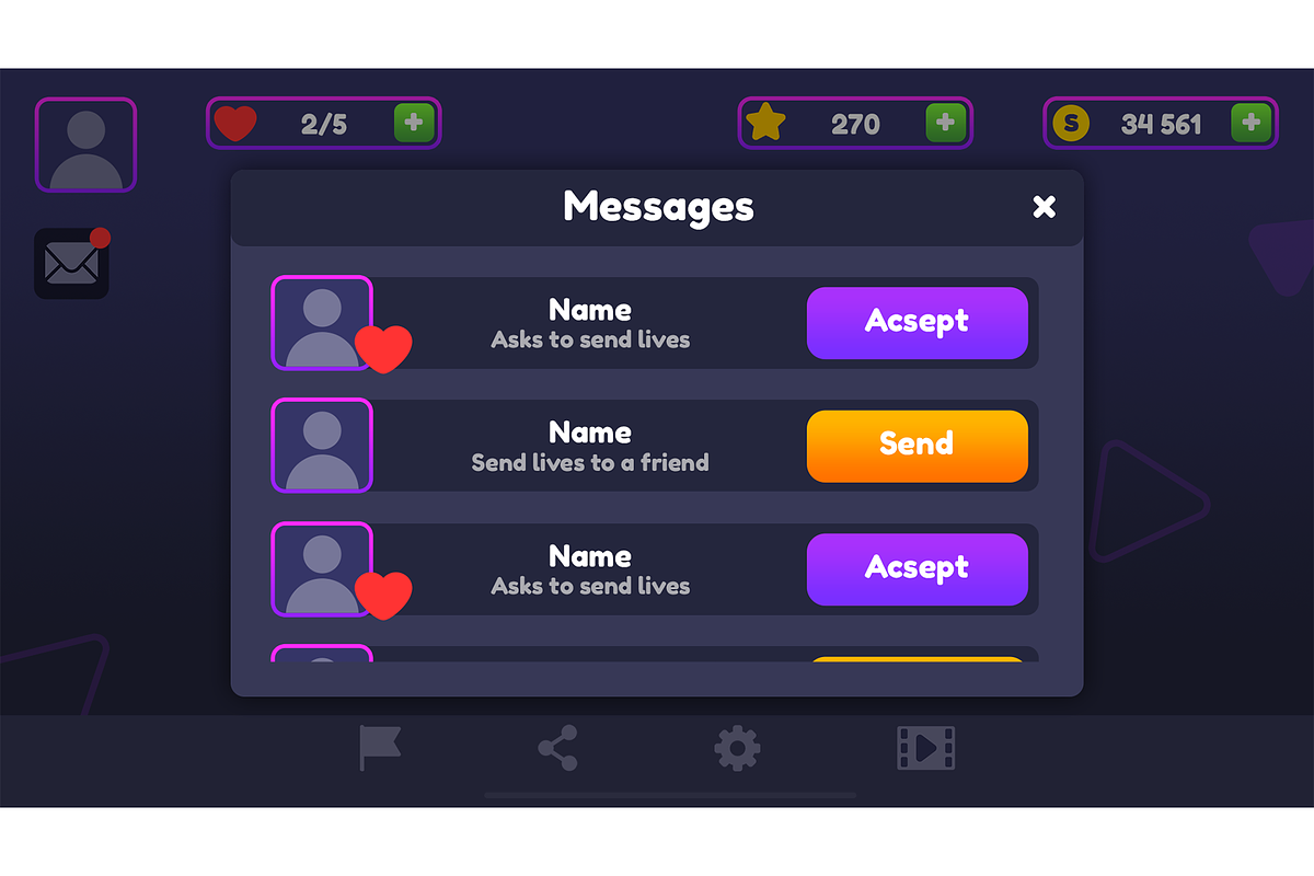 Flat Game GUI Pack, an Icon by KartInnka (Photo 7 of 16)