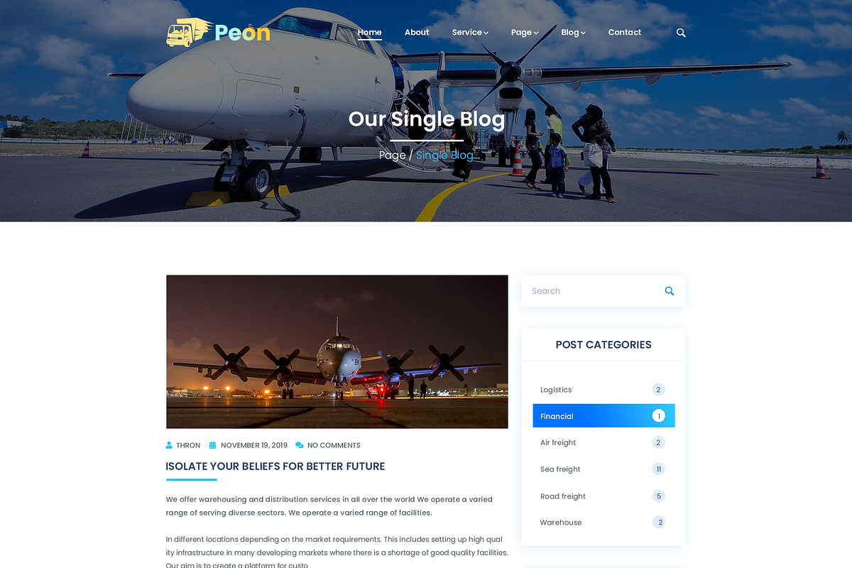 Peon - Logistic PSD Template, a Landing Page Template by Andit themes (Photo 32 of 34)