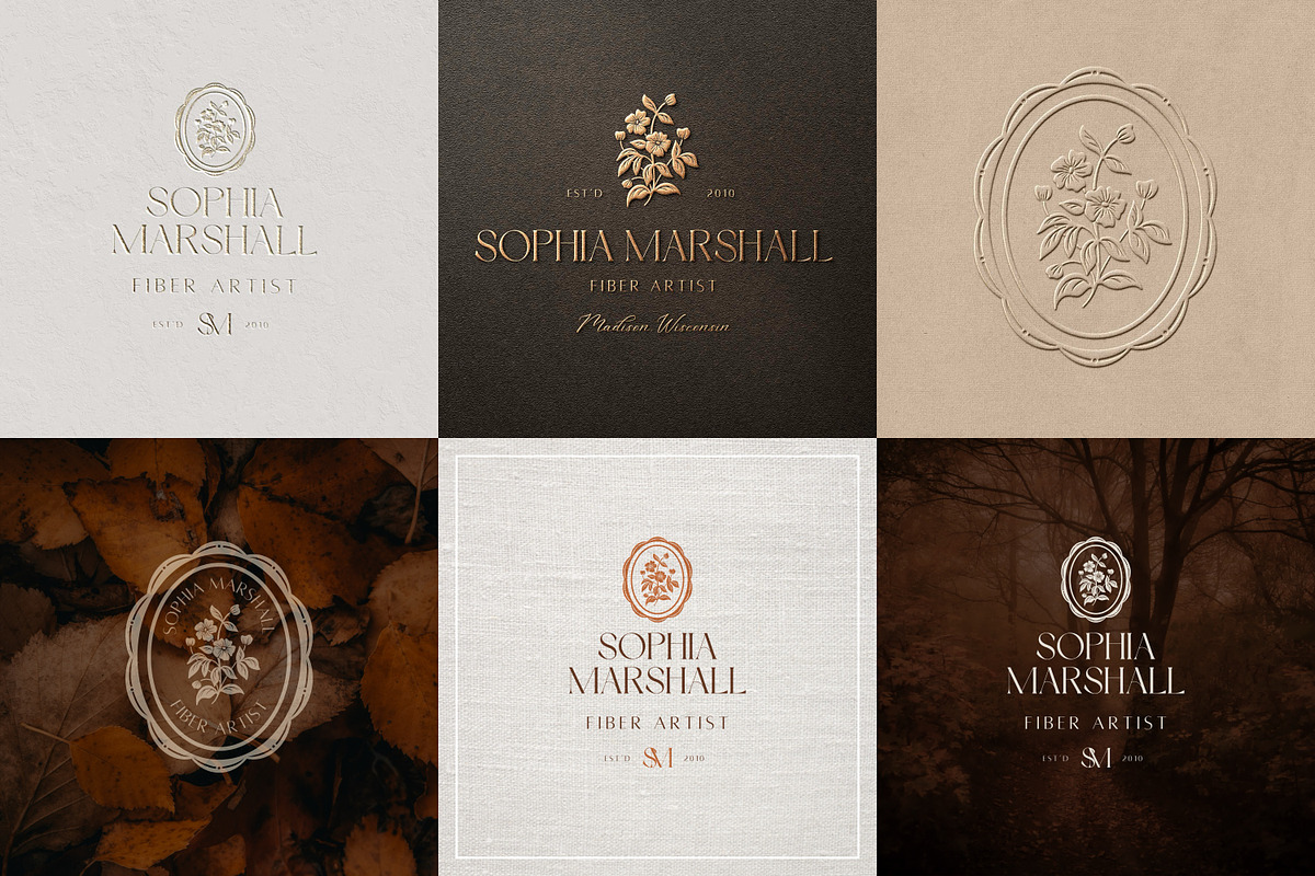 Floral Cameo Logo + Brand Kit Canva preview 3