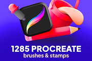 1285 Procreate Brushes, a Brush Add-On by Endete & Mazak brushes (Thumbnail 1 of 4)