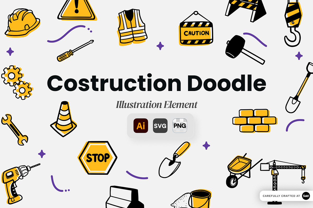 Construction Doodle Illustration, an Object Graphic by SLAB! Design (Photo 1 of 2)