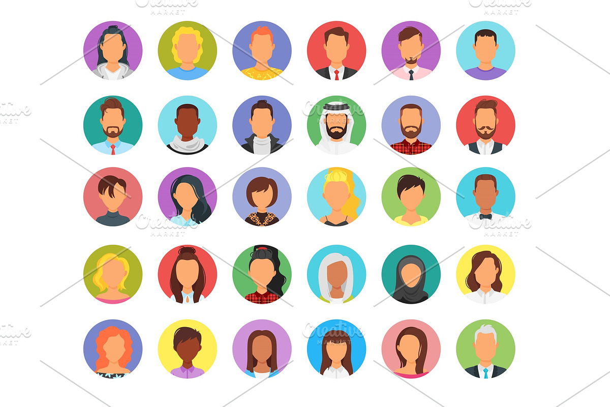 set of people avatar, a Person Illustration by Cartoon time!