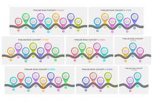 Timeline Infographic 2-9 Steps