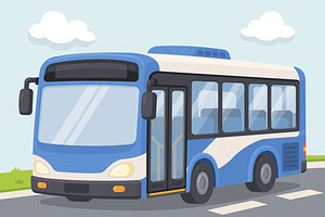 Public Bus Transportation Cartoon, a Transportation Illustration by Artpon Illustration