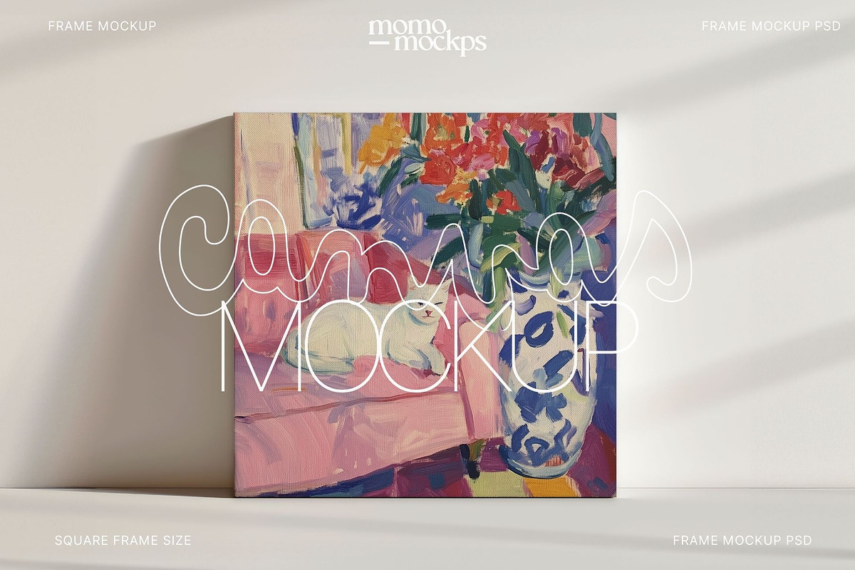 Square Canvas Mockup | PSD, a Mockup by momomockps (Photo 1 of 8)