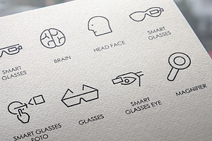 Smart Glasses Thinline Icons