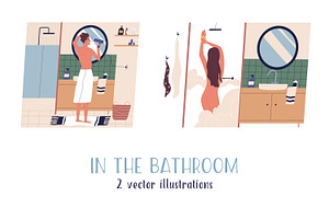 People in the bathroom, a Person Illustration by Good Studio