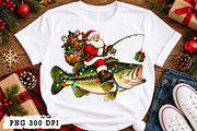 Fishing Santa PNG, an Object Illustration by Watercolor design (Thumbnail 2 of 3)