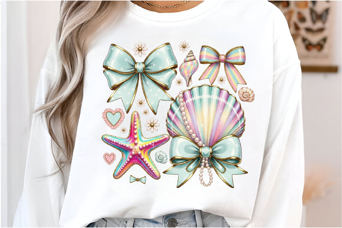 Summer Png, Floral Coquette Seashell, an Illustration by Designking (Photo 3 of 6)