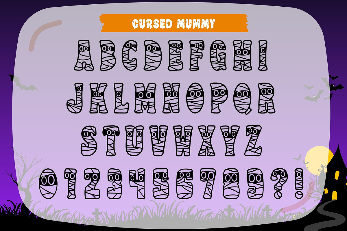 Cursed Mummy - Halloween Font, a Symbol Font by AnningArts (Photo 2 of 8)