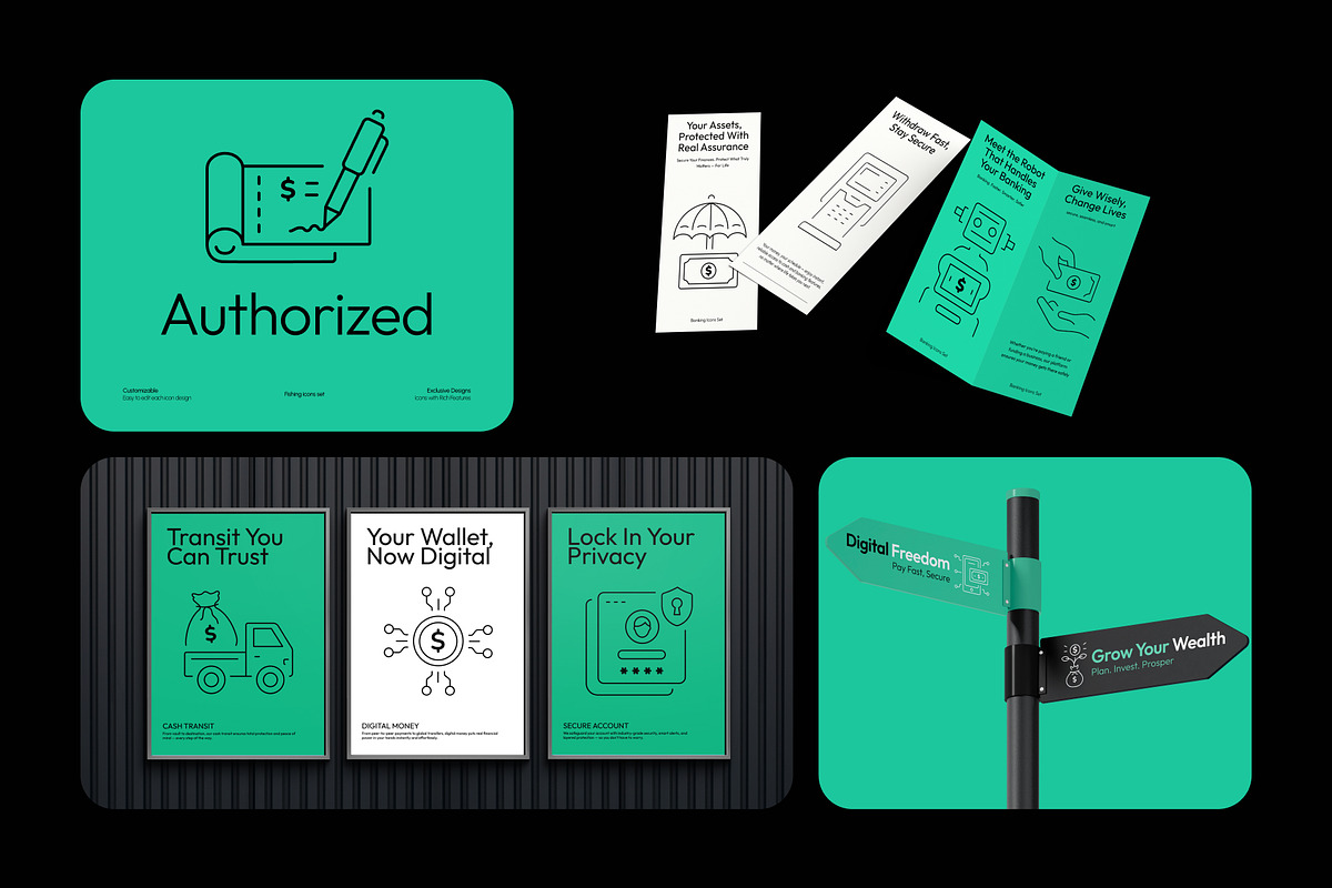 Banking Icon Art Set, an Outline Icon by Prosymbols (Photo 4 of 8)